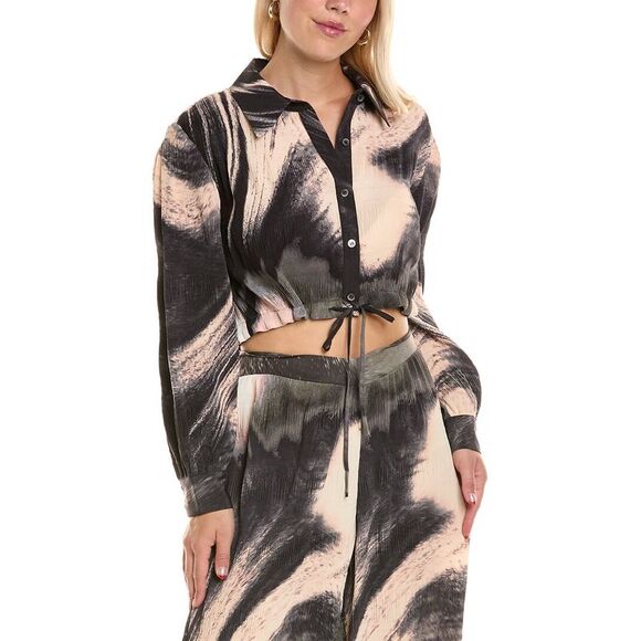 Simkhai Womens  Terina Crop Top, Black - Picture 1 of 3